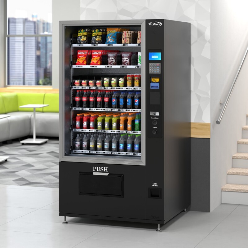 Refrigerated Snack and Drink Vending Machine with 60 Slots in Black KMVMR40B, product image 7 of 12