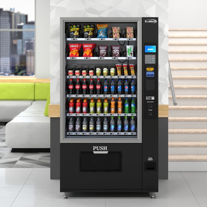 Refrigerated Snack and Drink Vending Machine with 60 Slots and Coin/Bill Acceptor in Black KMVMR40BC, product image 5 of 13