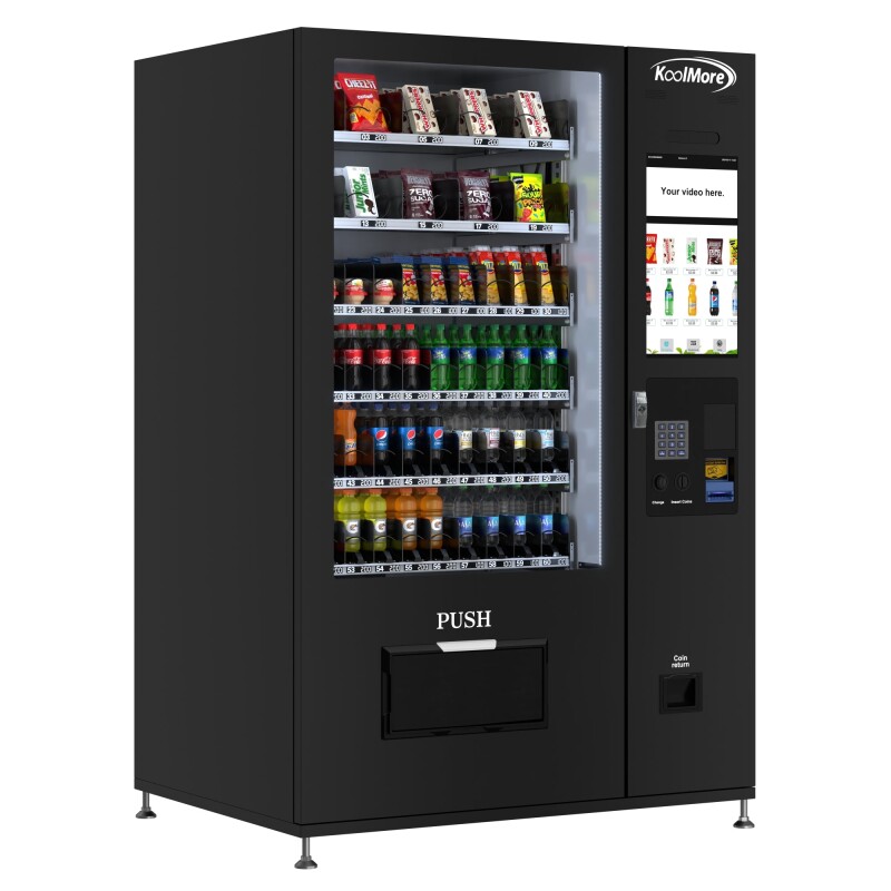 Refrigerated Snack and Drink Vending Machine with 60 Slots and 22 Inch Touch Screen in Black KMVMRT50B, product image 2 of 12
