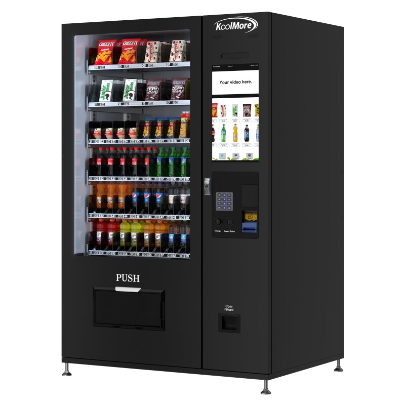 Refrigerated Snack and Drink Vending Machine with 60 Slots and 22 Inch Touch Screen in Black KMVMRT50B, product image 4 of 12