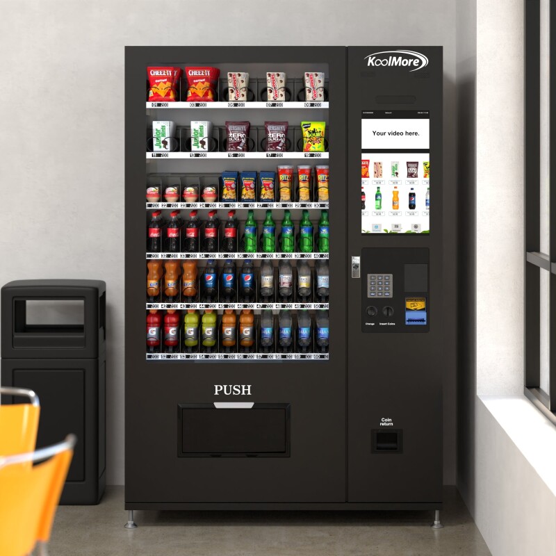 Refrigerated Snack and Drink Vending Machine with 60 Slots and 22 Inch Touch Screen in Black KMVMRT50B, product image 6 of 12