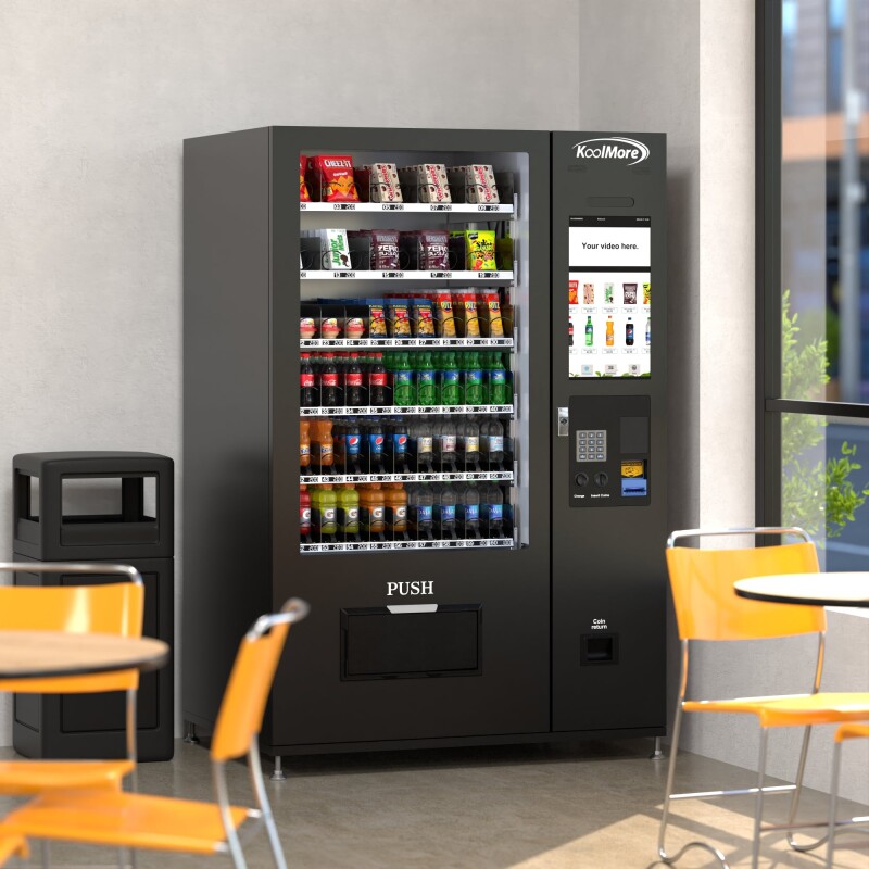 Refrigerated Snack and Drink Vending Machine with 60 Slots and 22 Inch Touch Screen in Black KMVMRT50B, product image 7 of 12