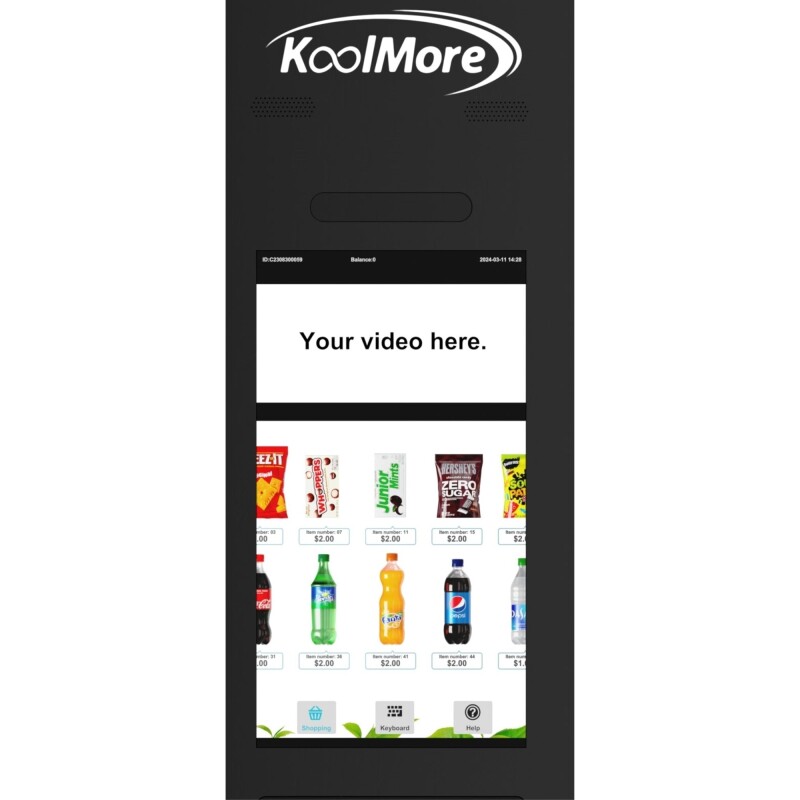 Refrigerated Snack and Drink Vending Machine with 60 Slots and 22 Inch Touch Screen in Black KMVMRT50B, product image 8 of 12