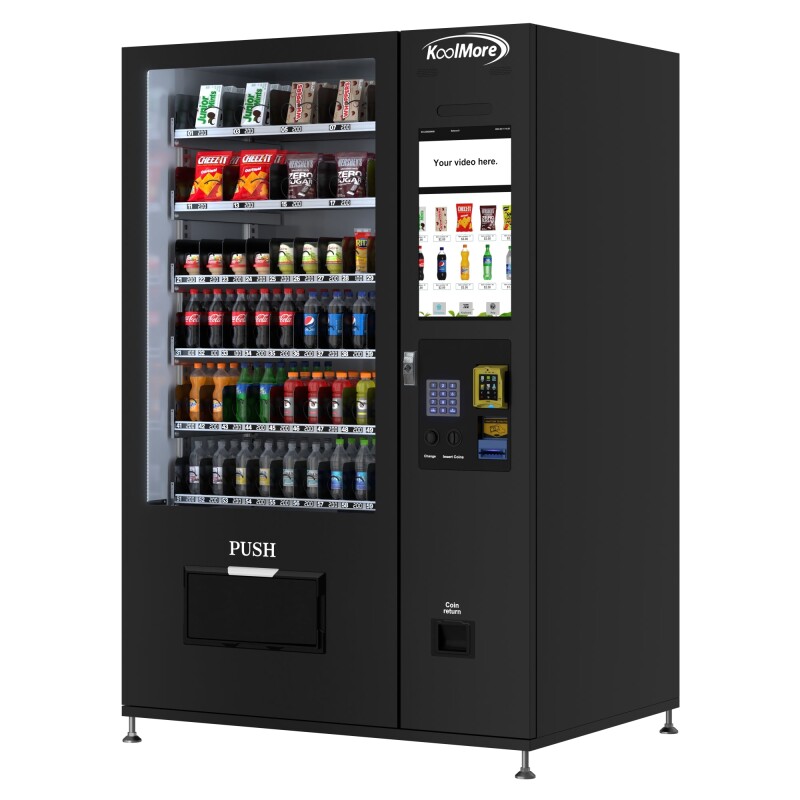 Refrigerated Snack and Drink Vending Machine with 60 Slots and 22 Inch Touch Screen With CC Reader and Bill Acceptor in Black KMVMRT50BR, product image 4 of 13