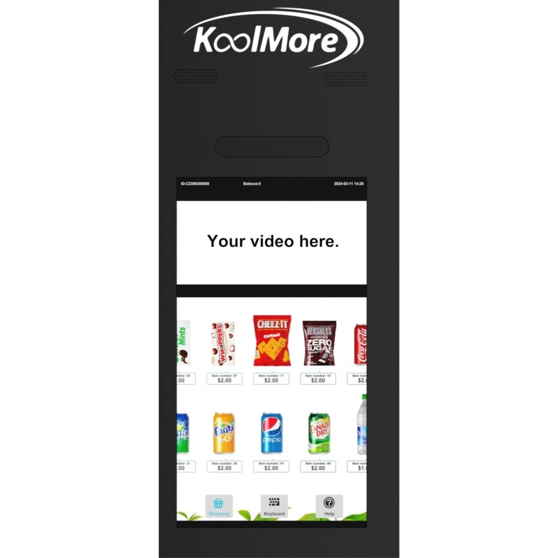 Refrigerated Snack and Drink Vending Machine with 60 Slots and 22 Inch Touch Screen With CC Reader and Bill Acceptor in Black KMVMRT50BR, product image 10 of 13