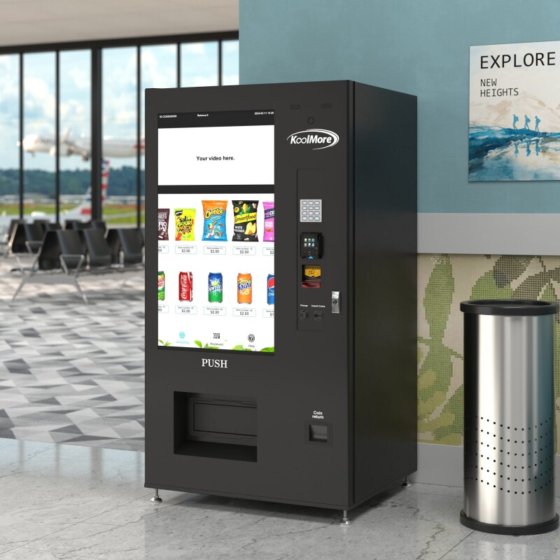 41 in. Refrigerated Snack Vending Machine with 48 Slots and Ample 49 in. Touch Display, Bill and Coin Acceptor, Credit Card Reader, Wifi, and 4G Connectivity in Black KMVMRWT48BCR, product image 5 of 13