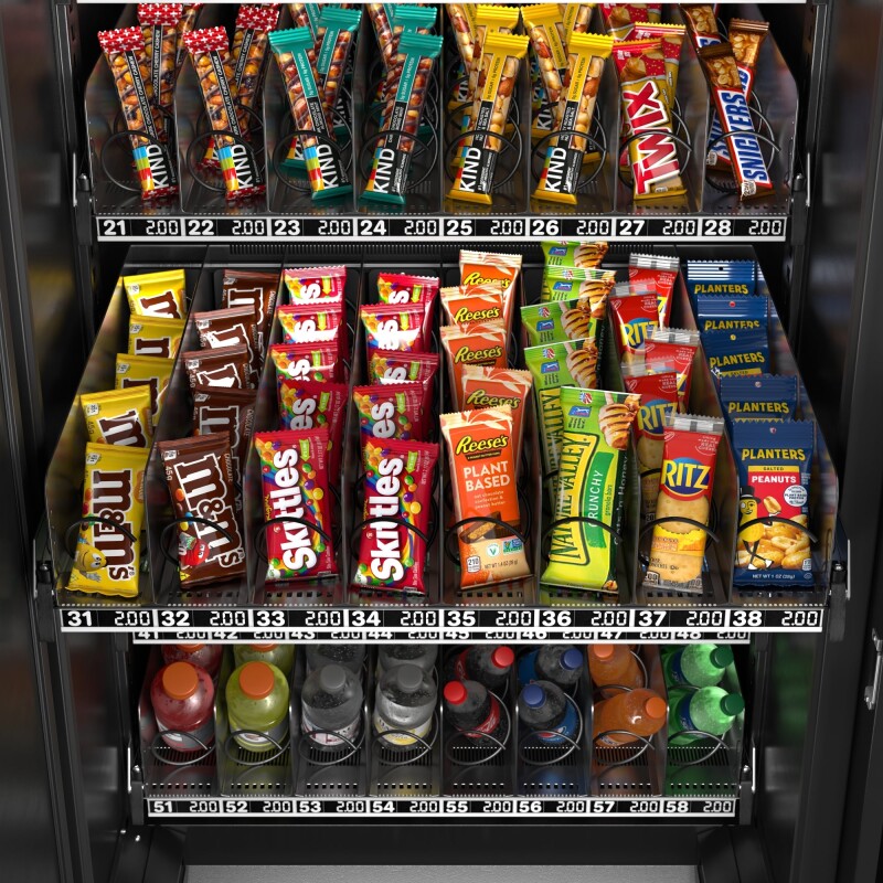 41 in. Refrigerated Snack Vending Machine with 48 Slots and Ample 49 in. Touch Display, Bill and Coin Acceptor, Credit Card Reader, Wifi, and 4G Connectivity in Black KMVMRWT48BCR, product image 6 of 13