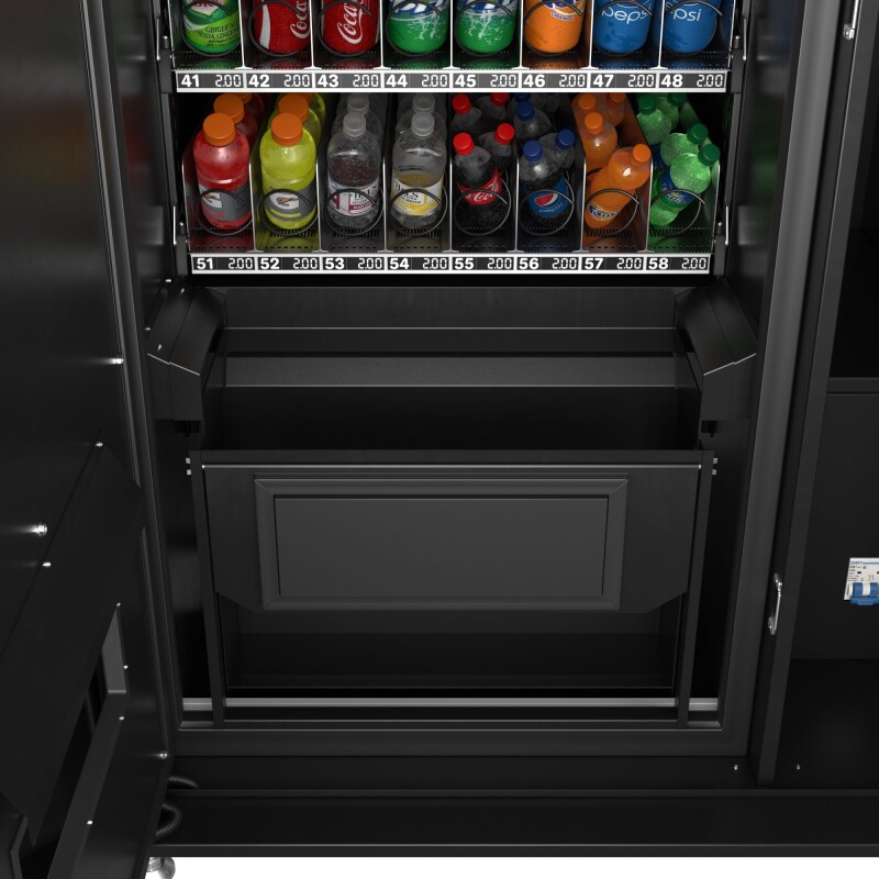 41 in. Refrigerated Snack Vending Machine with 48 Slots and Ample 49 in. Touch Display, Bill and Coin Acceptor, Credit Card Reader, Wifi, and 4G Connectivity in Black KMVMRWT48BCR, product image 7 of 13