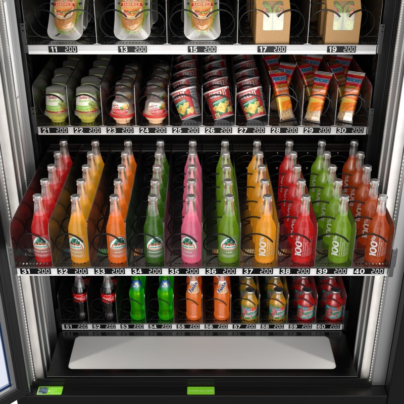 Snack Vending Machine with 21.5 Inch Touch Display, 66 Slots and Elevator-Lift Dispensing System,Refrigerated, Bill and Coin Acceptor, Credit Card Reader, Wifi and 4G Connectivity in Black KMVMRWT66EBCR, product image 8 of 14