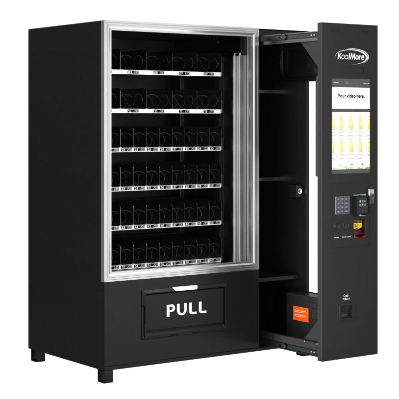 Snack Vending Machine with 21.5 Inch Touch Display, 66 Slots and Elevator-Lift Dispensing System,Refrigerated, Bill and Coin Acceptor, Credit Card Reader, Wifi and 4G Connectivity in Black KMVMRWT66EBCR, product image 11 of 14