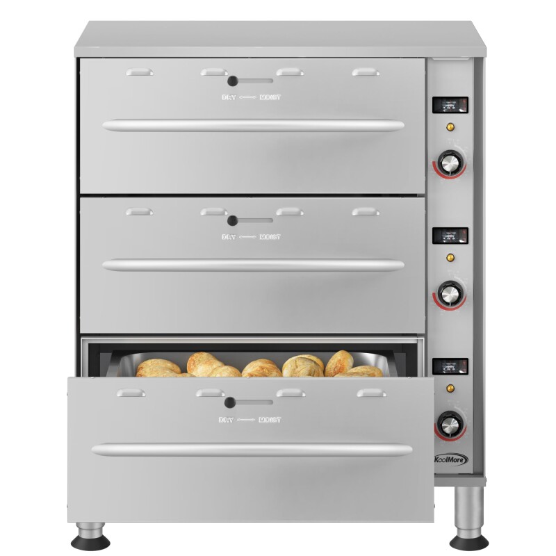 Three-Drawer Commercial Free Standing Warming Drawer in Stainless-Steel KMWDM3, product image 2 of 12