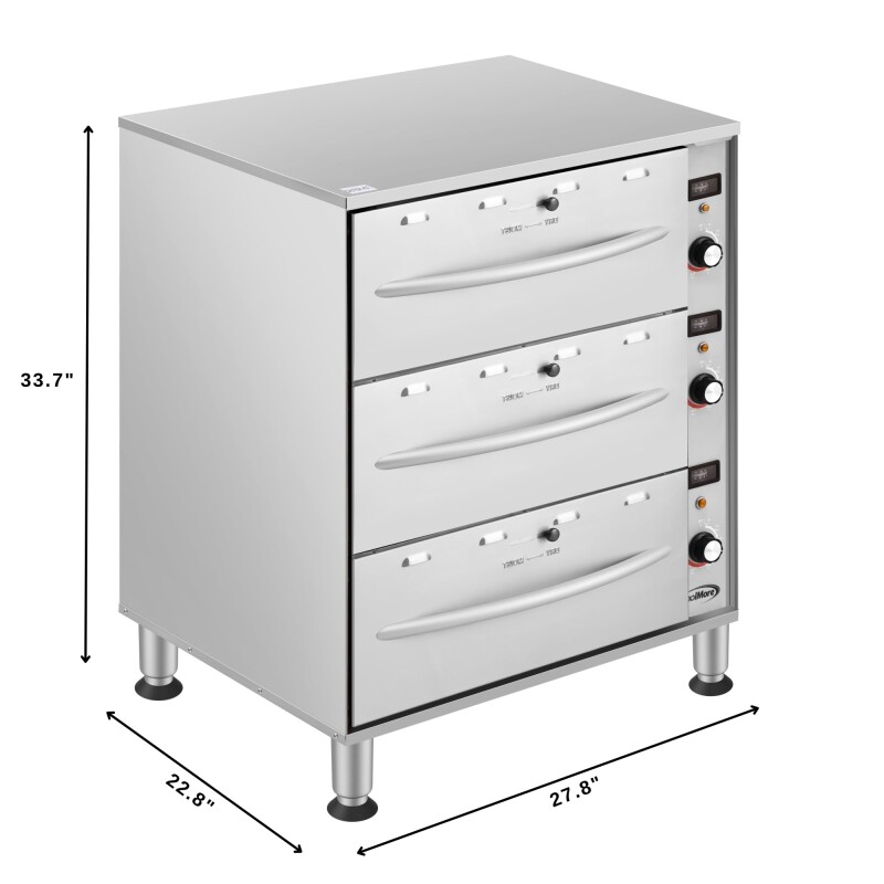 Three-Drawer Commercial Free Standing Warming Drawer in Stainless-Steel KMWDM3, product image 4 of 12