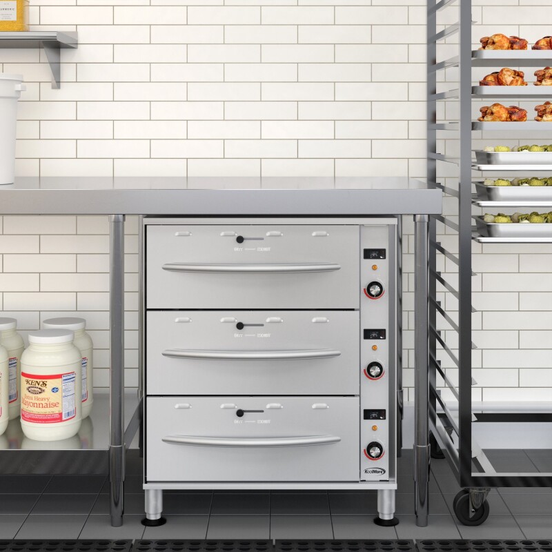 Three-Drawer Commercial Free Standing Warming Drawer in Stainless-Steel KMWDM3, product image 5 of 12