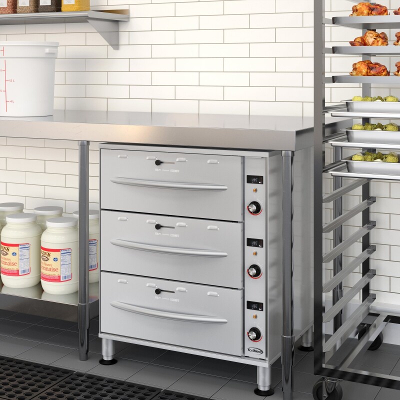 Three-Drawer Commercial Free Standing Warming Drawer in Stainless-Steel KMWDM3, product image 6 of 12