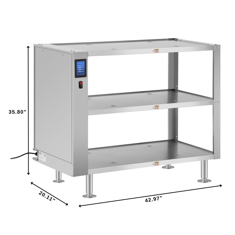 Three-Shelve Commercial Take Out Warmer Cabinet with Touch Screen in Stainless-Steel, UL and NSF Listed KMWSCT3, product image 3 of 12