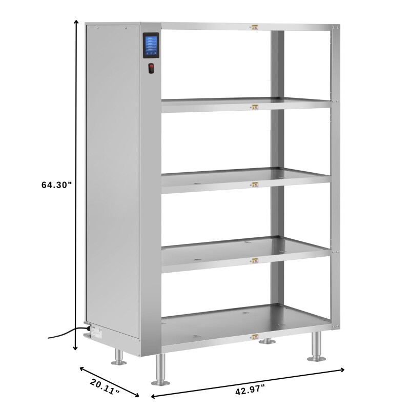 Five-Shelve Commercial Take Out Warmer Cabinet with Touch Screen in Stainless-Steel, UL and NSF Listed KMWSCT5, product image 3 of 11
