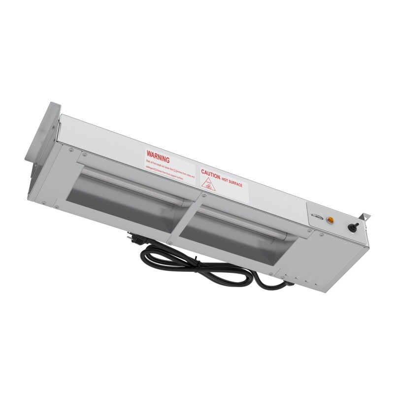 24 in. High Wattage Commercial Food Strip Warmer with Toggle Controls and Cord - 120V, 500W, UL Listed in Stainless-Steel KMWSTRIP24