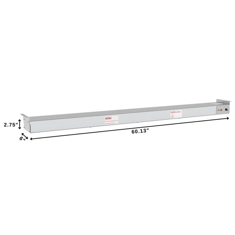 60 in. High Wattage Commercial Food Strip Warmer with Toggle Controls and Cord - 120V, 1550W, UL Listed in Stainless-Steel KMWSTRIP60, product image 2 of 10