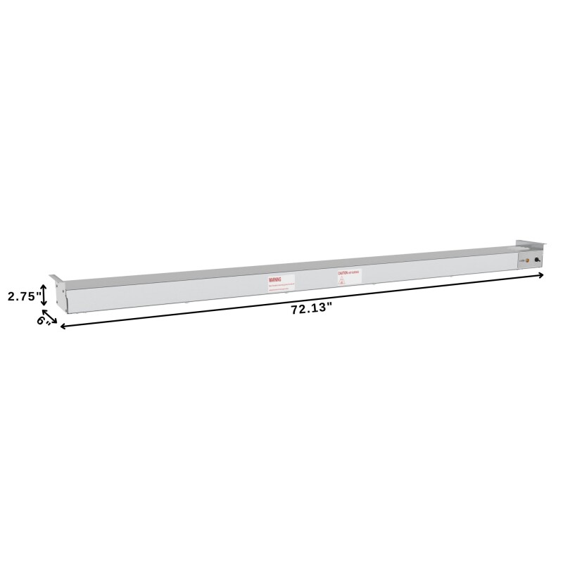 72 in. High Wattage Commercial Food Strip Warmer with Toggle Controls and Cord - 120V, 1725W, UL Listed in Stainless-Steel KMWSTRIP72, product image 2 of 10
