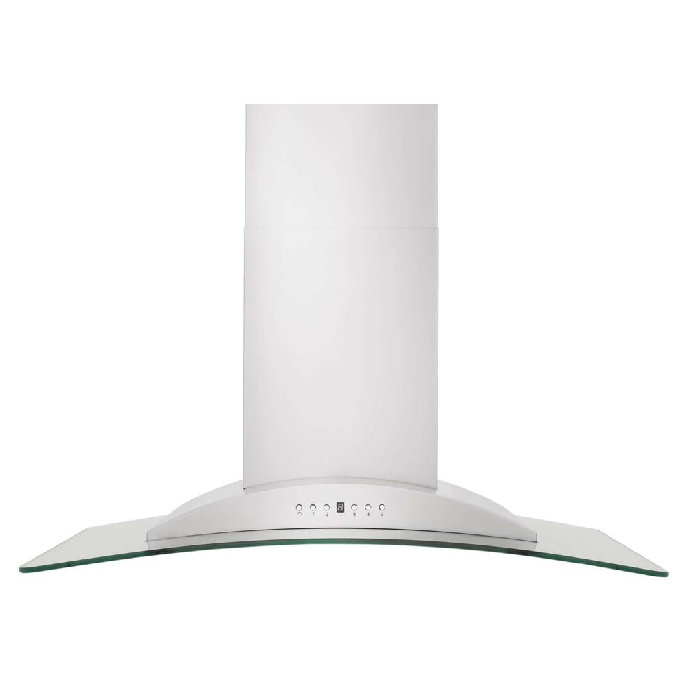 30 In. Convertible Vent Wall Mount Range Hood In Stainless Steel And Glass KN30