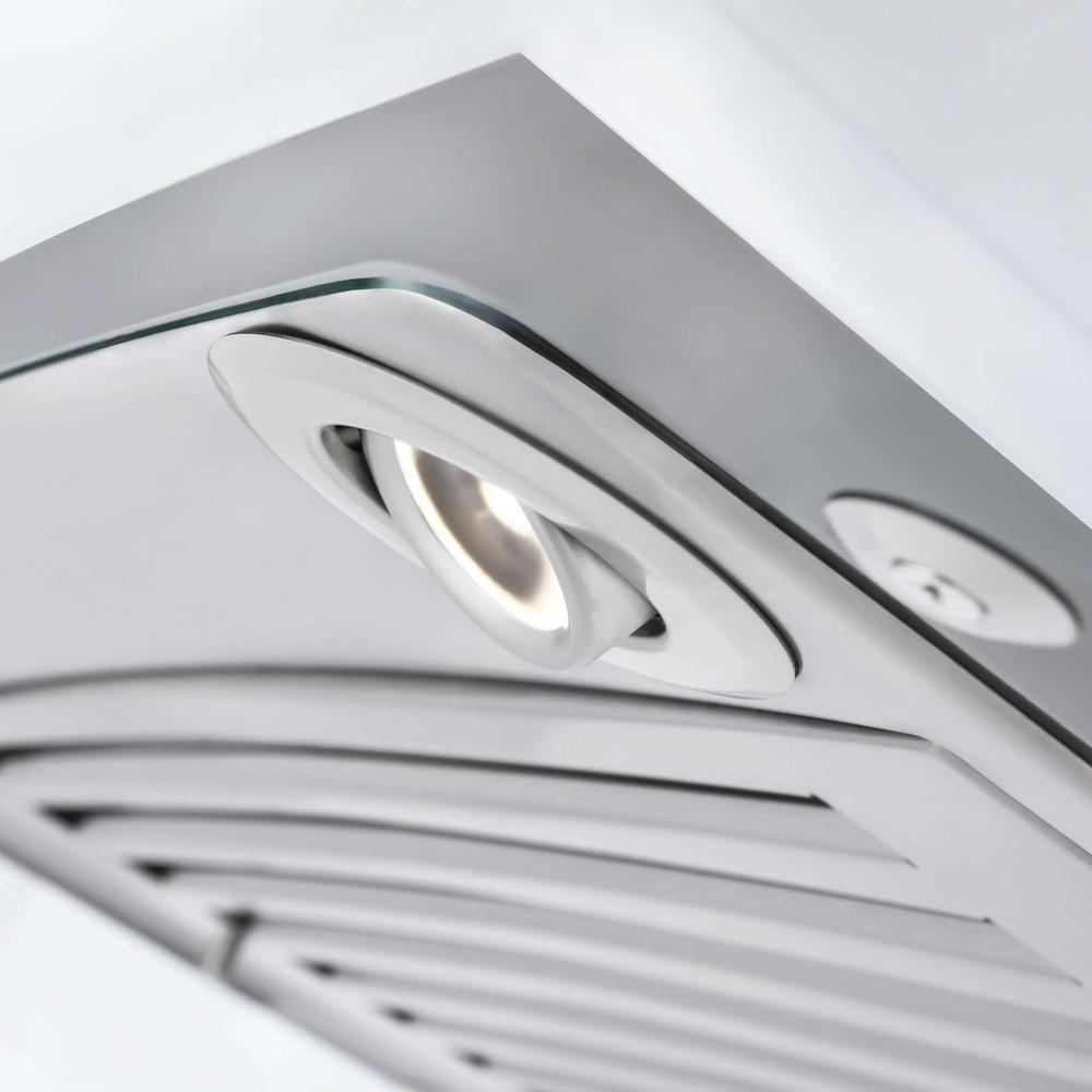 36 In. Convertible Vent Wall Mount Range Hood In Stainless Steel And Glass KN36