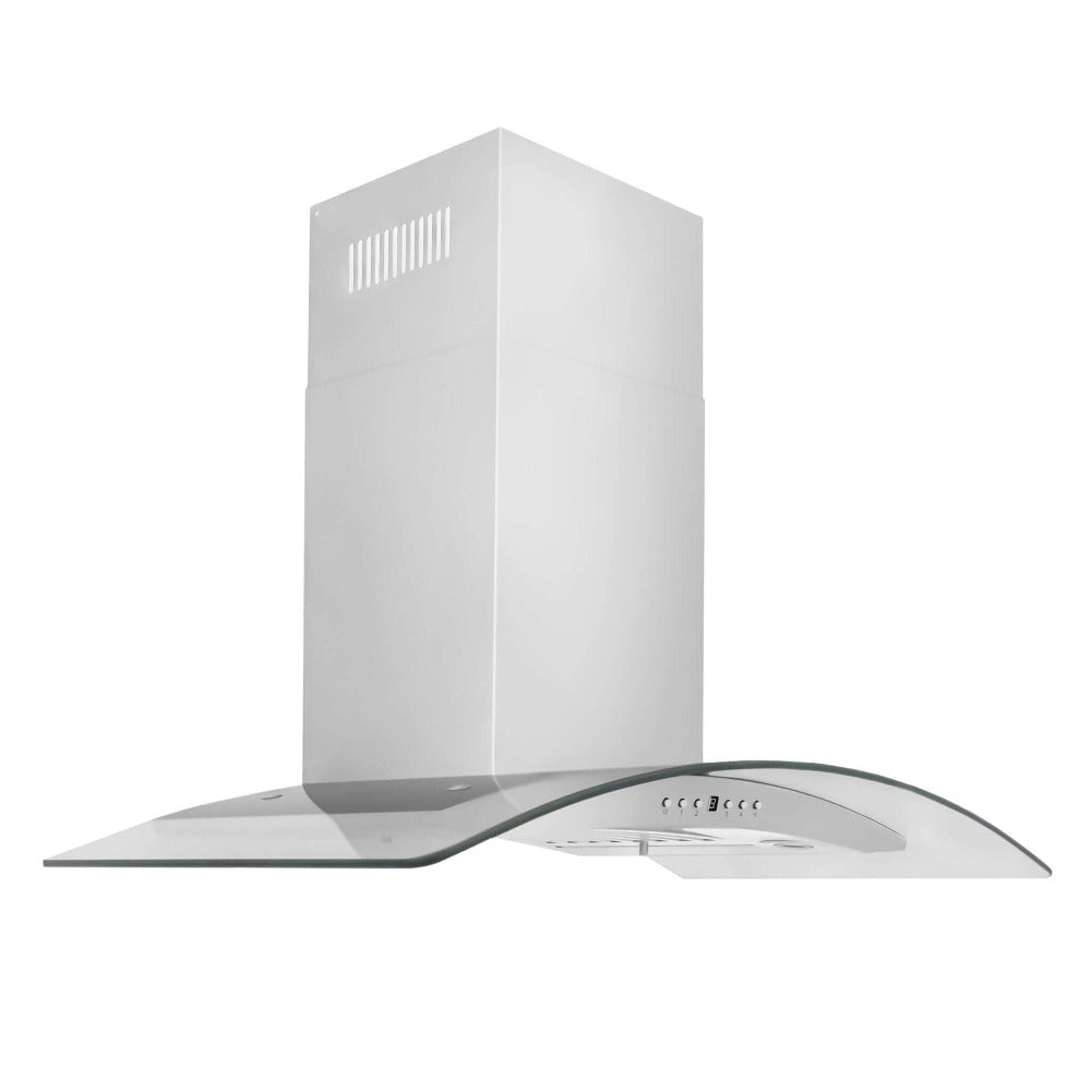 30 In. Convertible Vent Wall Mount Range Hood In Stainless Steel And Glass KN430
