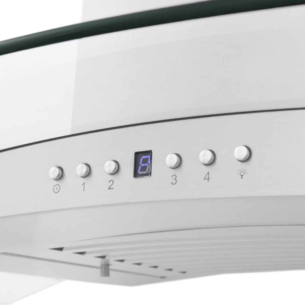 30 In. Convertible Vent Wall Mount Range Hood In Stainless Steel And Glass KN430