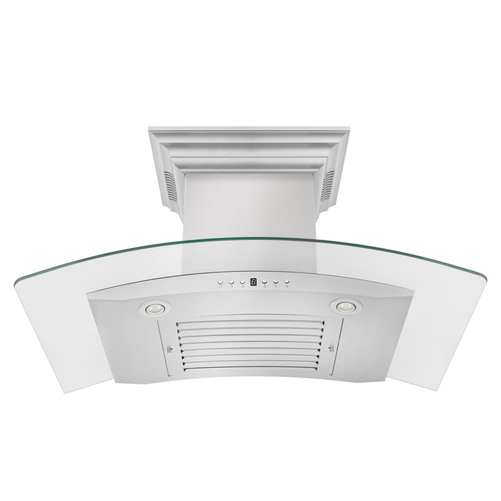 30 In. Crownsound™ Ducted Vent Wall Mount Range Hood In Stainless Steel And Glass With Built-in Bluetooth Speakers KN4CRNBT30