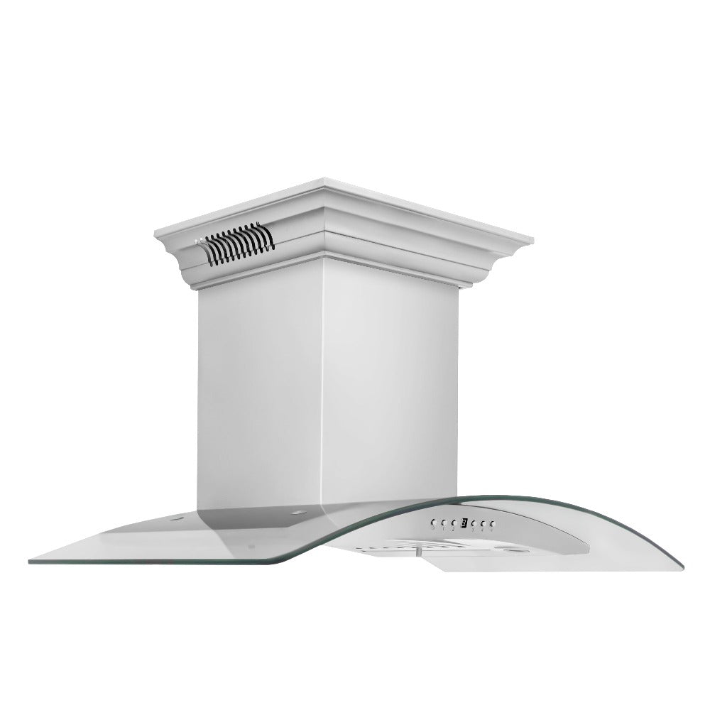 30 In. Crownsound™ Ducted Vent Wall Mount Range Hood In Stainless Steel And Glass With Built-in Bluetooth Speakers KN4CRNBT30