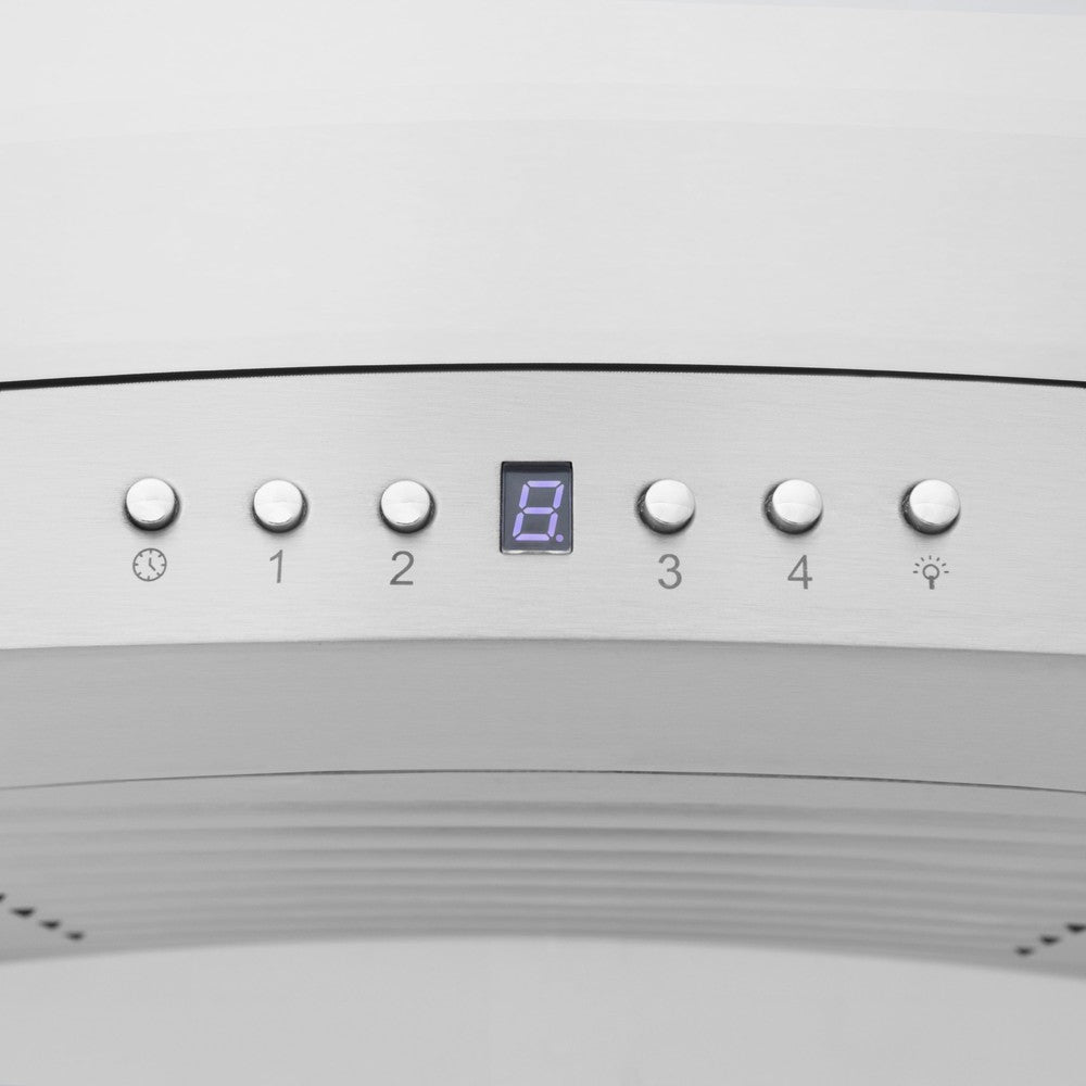 36 In. Crownsound™ Ducted Vent Wall Mount Range Hood In Stainless Steel And Glass With Built-in Bluetooth Speakers KN4CRNBT36