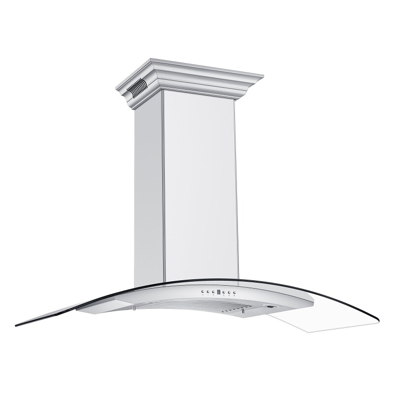 42" CrownSound, Ducted Vent Wall Mount Range Hood with Built-in Bluetooth Speakers KN4CRNBT42