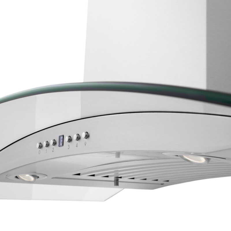 42" CrownSound, Ducted Vent Wall Mount Range Hood with Built-in Bluetooth Speakers KN4CRNBT42