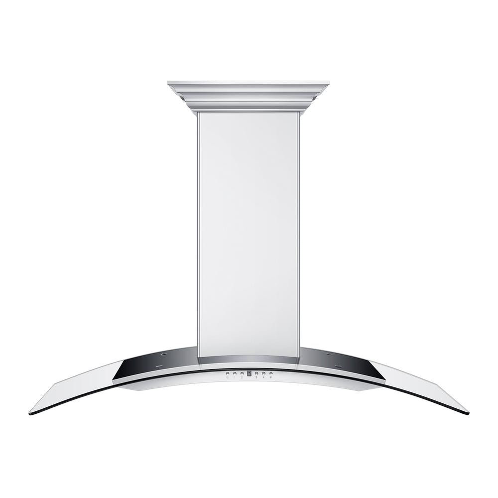 48 In. Crownsound™ Ducted Vent Wall Mount Range Hood In Stainless Steel And Glass With Built-in Bluetooth Speakers KN4CRNBT48