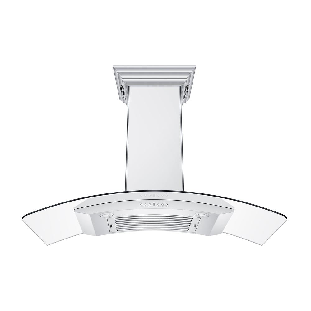 48 In. Crownsound™ Ducted Vent Wall Mount Range Hood In Stainless Steel And Glass With Built-in Bluetooth Speakers KN4CRNBT48