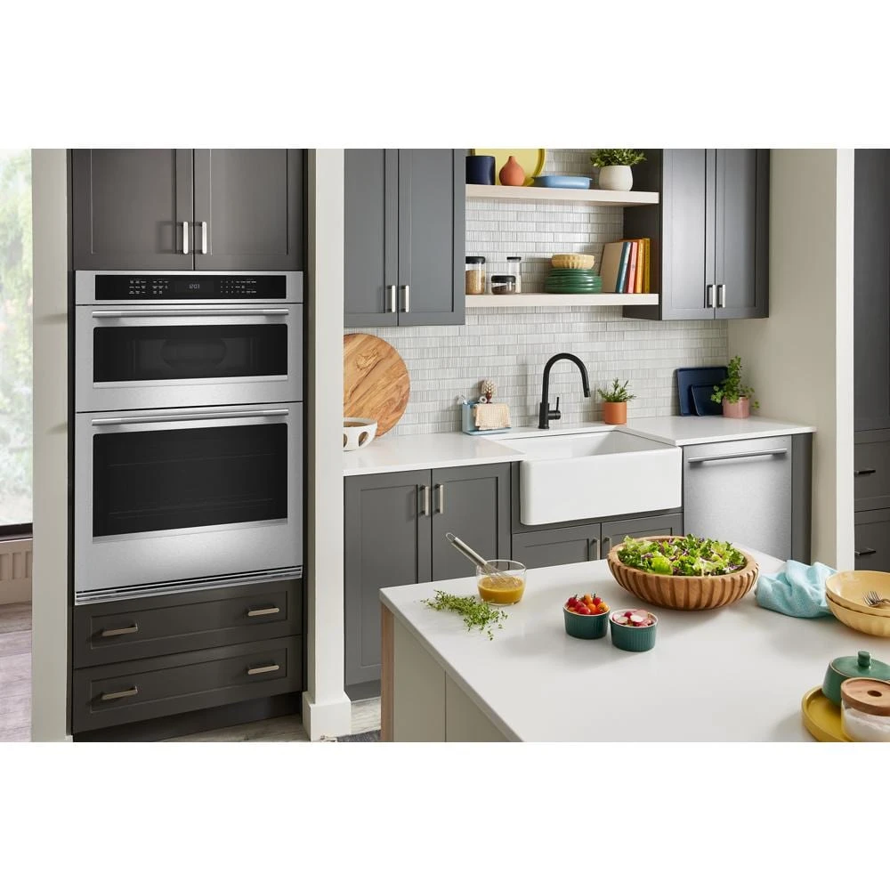 30-inch Electric Combo Wall Oven with No Preheat Air Fry Mode - PrintShield™ Finish view 7