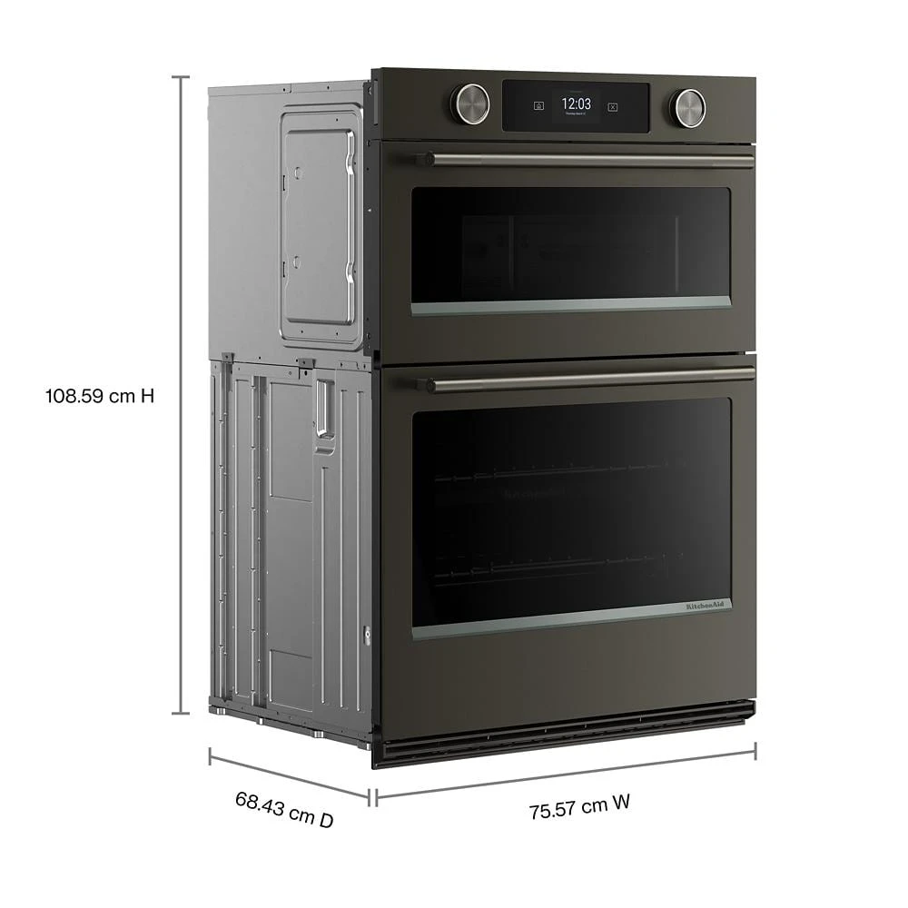 30-inch Smart Electric Combo Wall Oven with Assisted Cooking Modes - Black Ore view 4