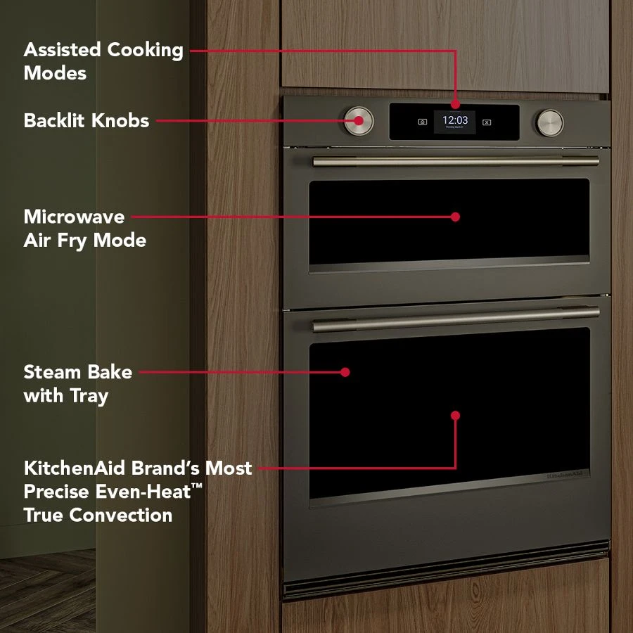 30-inch Smart Electric Combo Wall Oven With Assisted Cooking Modes - Black Ore KOEC730SBE