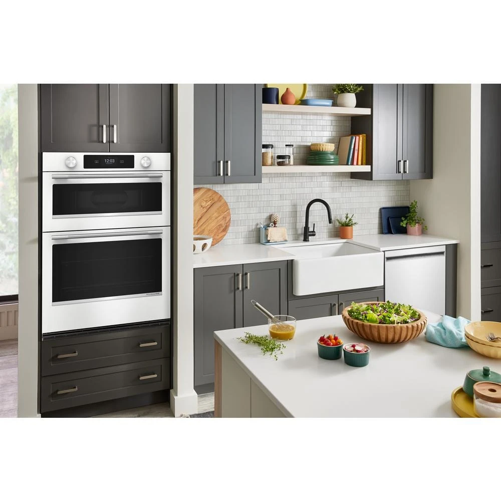 30-inch Smart Electric Combo Wall Oven with Assisted Cooking Modes - White view 7