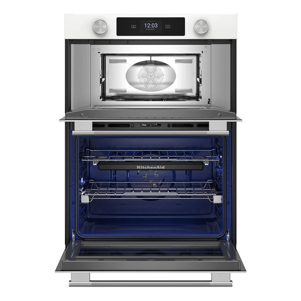 30-inch Smart Electric Combo Wall Oven with Assisted Cooking Modes - White view 3