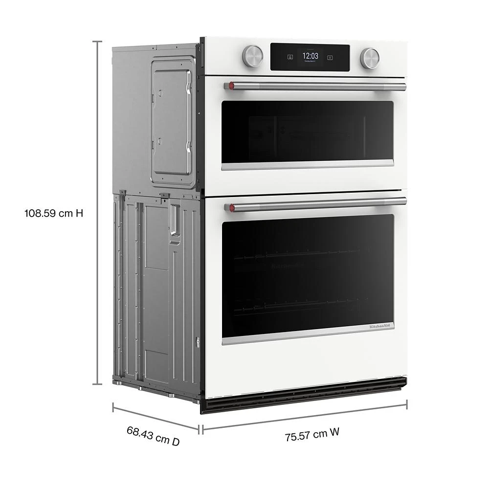 30-inch Smart Electric Combo Wall Oven with Assisted Cooking Modes - White view 5