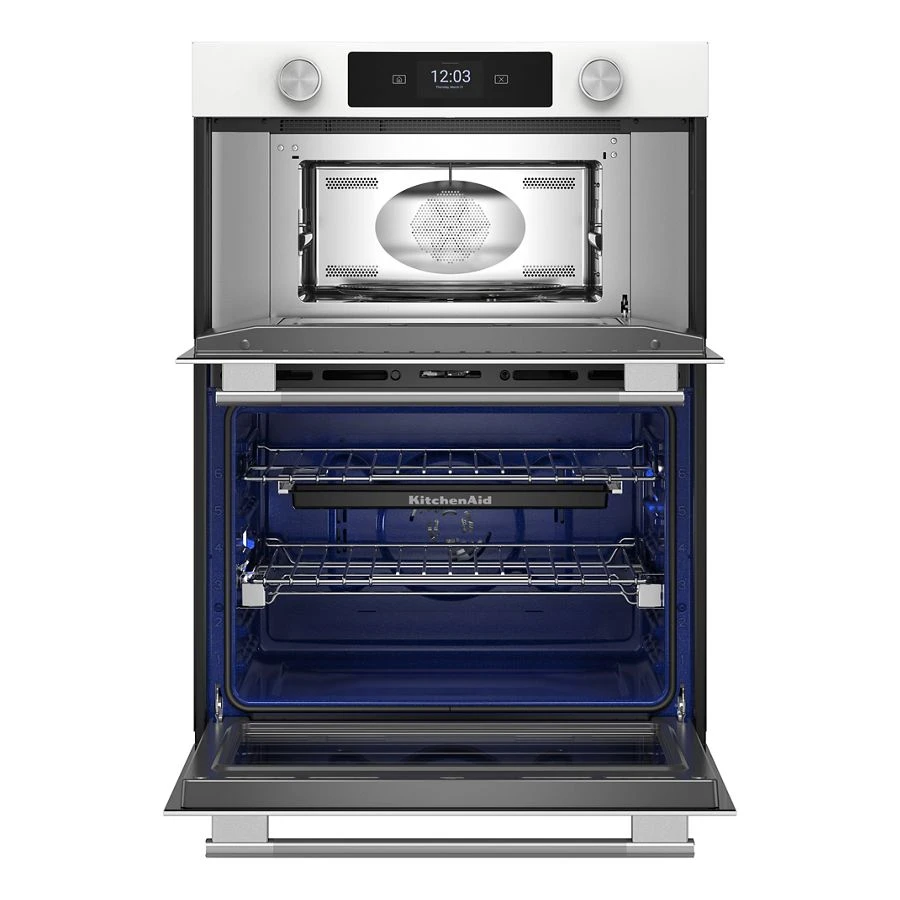 30-inch Smart Electric Combo Wall Oven With Assisted Cooking Modes - White KOEC730SWH