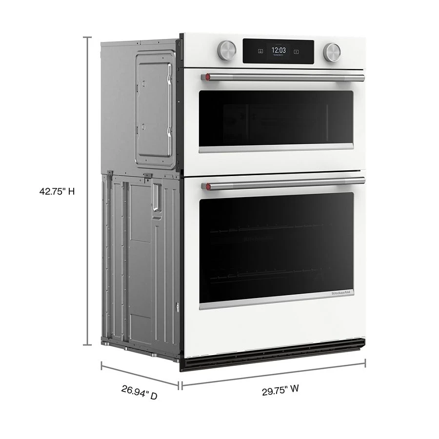 30-inch Smart Electric Combo Wall Oven With Assisted Cooking Modes - White KOEC730SWH