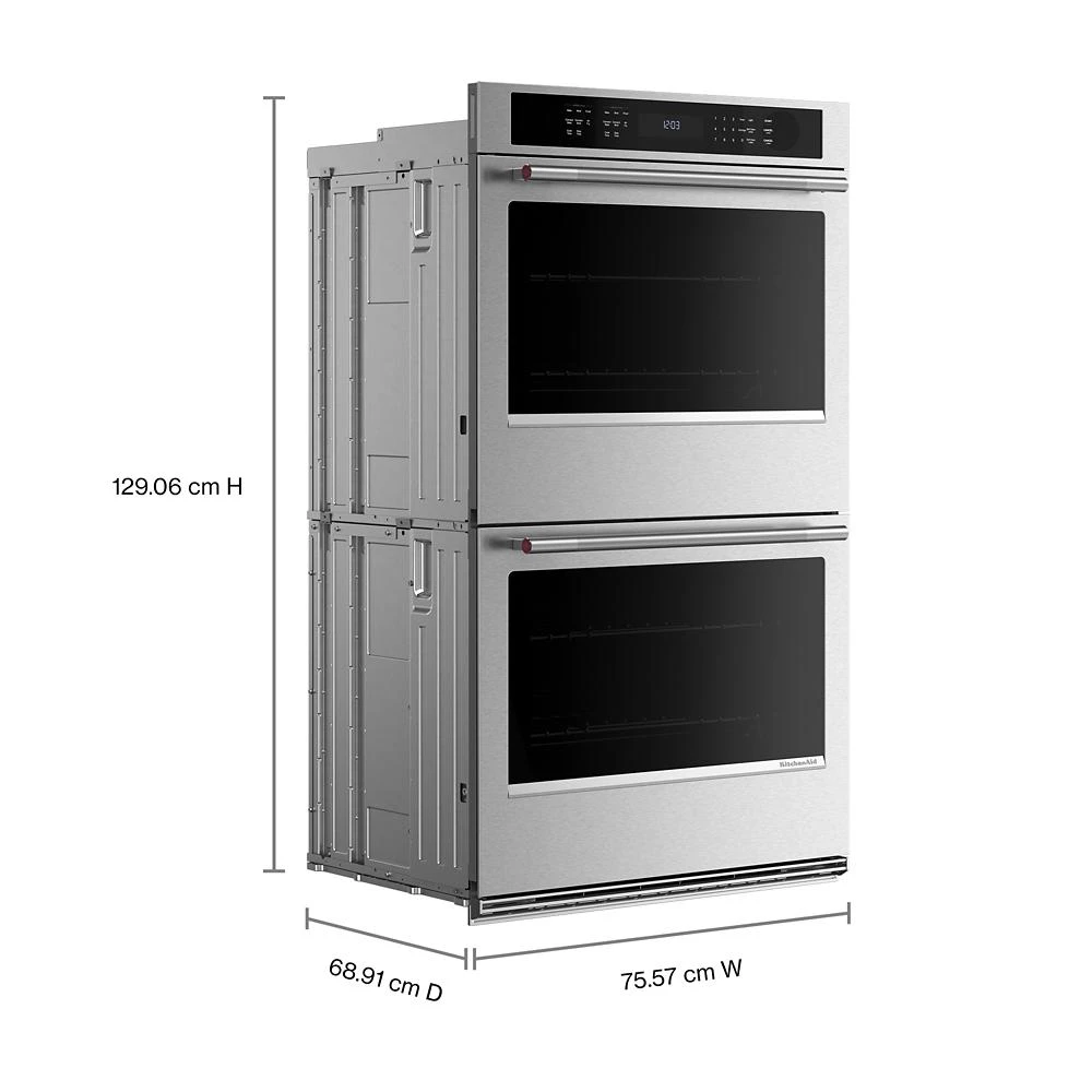 30-inch Electric Double Wall Oven with No Preheat Air Fry Mode - PrintShield™ Finish view 6