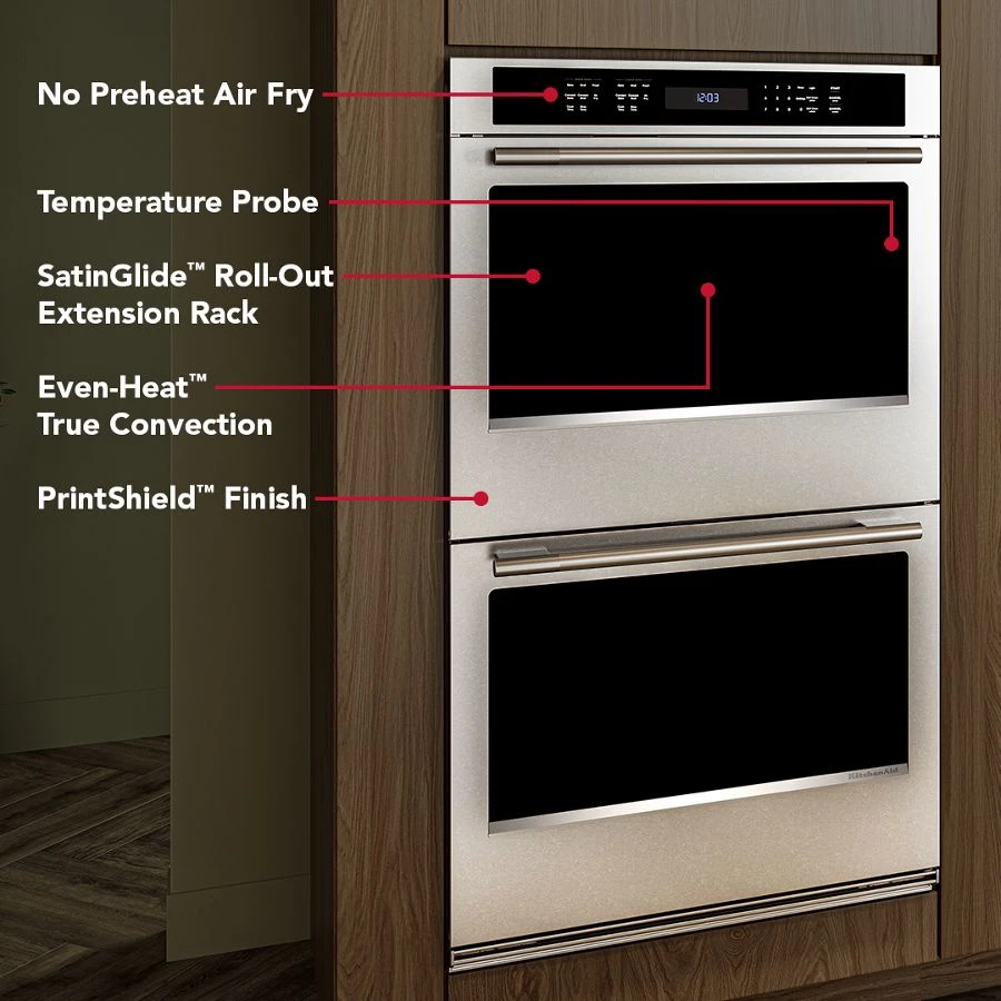 30-inch Electric Double Wall Oven With No Preheat Air Fry Mode - Printshield™ Finish KOED530SPS