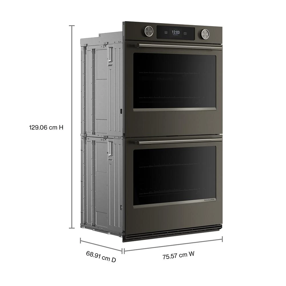30-inch Smart Electric Double Wall Oven with Assisted Cooking Modes - Black Ore view 8