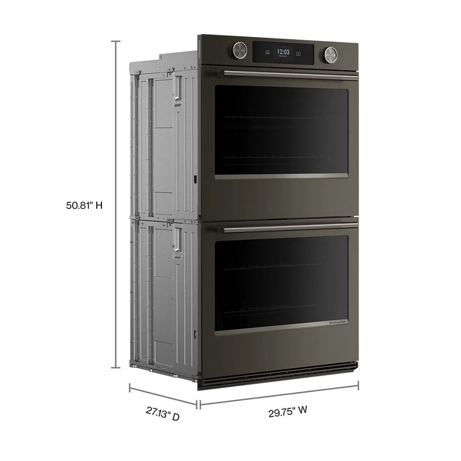 30-inch Smart Electric Double Wall Oven With Assisted Cooking Modes - Black Ore KOED730SBE