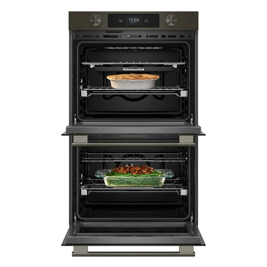 30-inch Smart Electric Double Wall Oven With Assisted Cooking Modes - Black Ore KOED730SBE