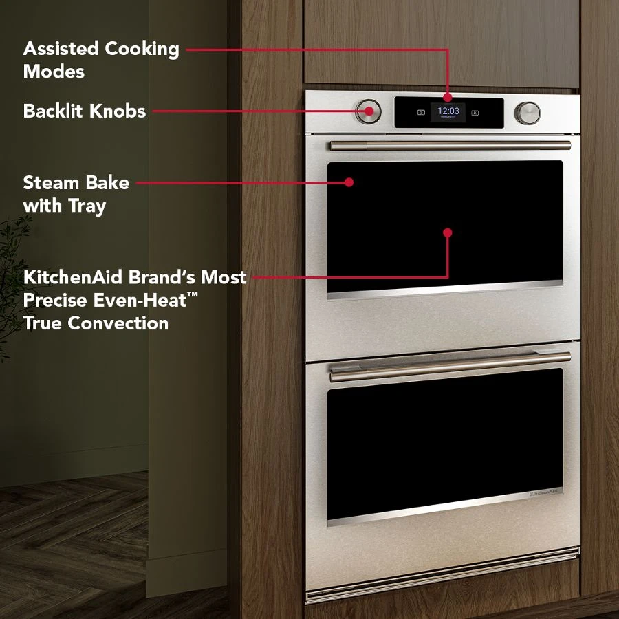 30-inch Smart Electric Double Wall Oven With Assisted Cooking Modes - Printshield™ Finish KOED730SPS