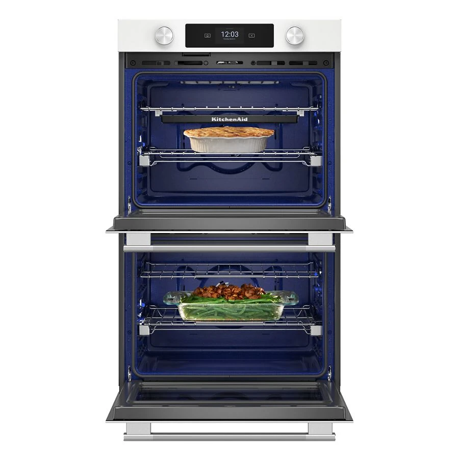 30-inch Smart Electric Double Wall Oven With Assisted Cooking Modes - White KOED730SWH