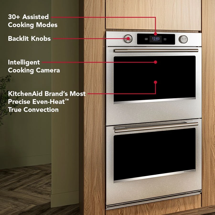 30-inch Smart Electric Double Wall Oven With Intelligent Cooking Camera - Printshield™ Finish KOED930SPS
